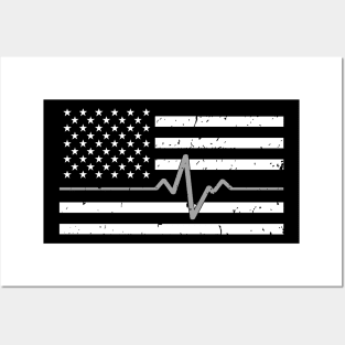 Thin Silver Line Flag - Corrections Officer Gift Posters and Art